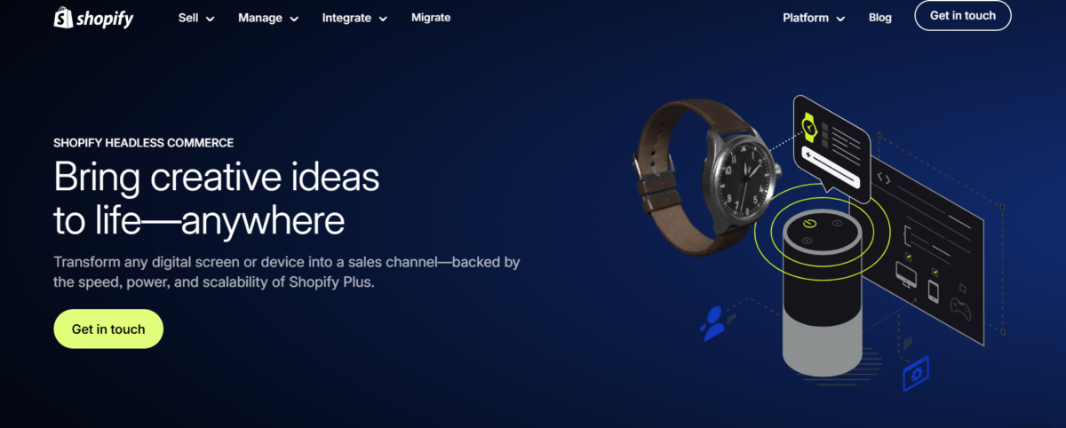 Shopify hydrogen homepage
