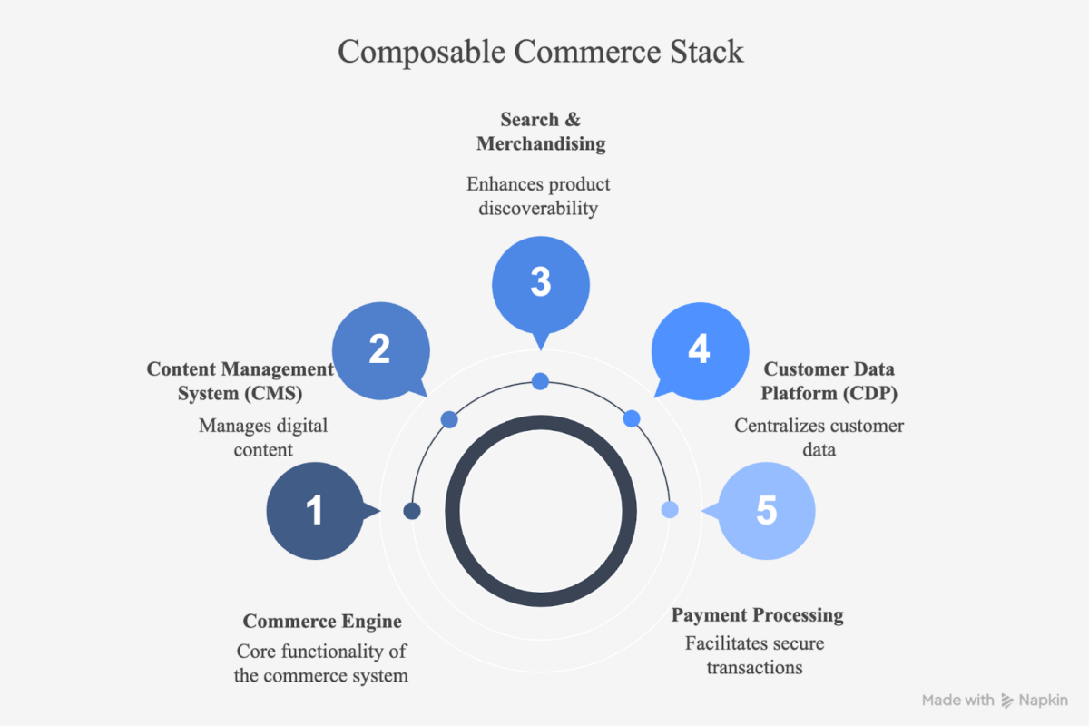 composable commerce stack different steps