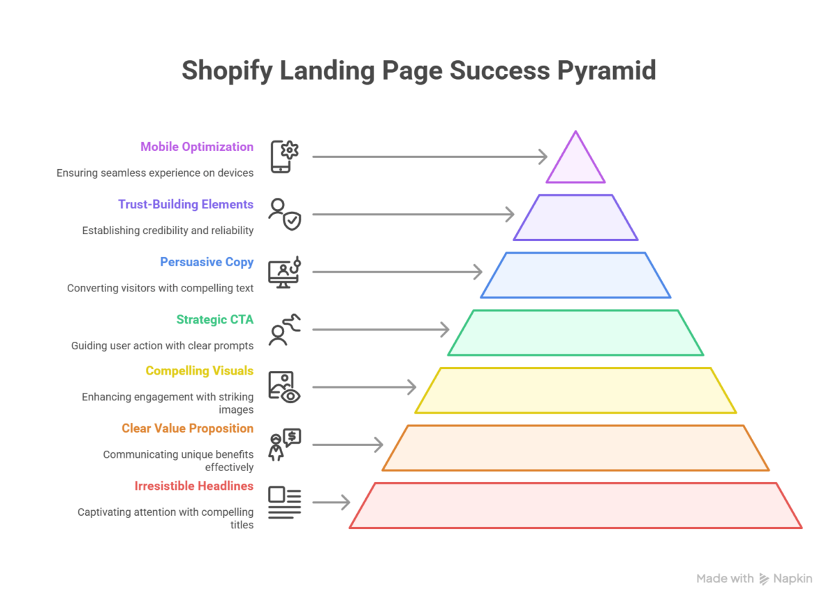 Shopify landing page success pyramid