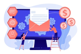 Illustration explaining email-to-order automation and how manual email orders are converted into digital orders.